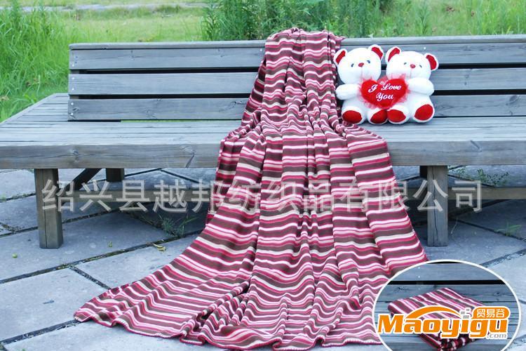 柯橋工廠格子印花雙面絨毯 旅行毯 Blanket