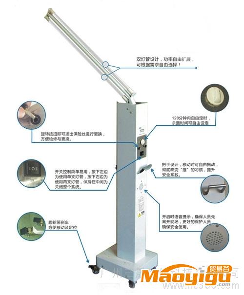 供應(yīng)三晟XC-2B移動式紫外線殺菌燈、紫外線消毒車