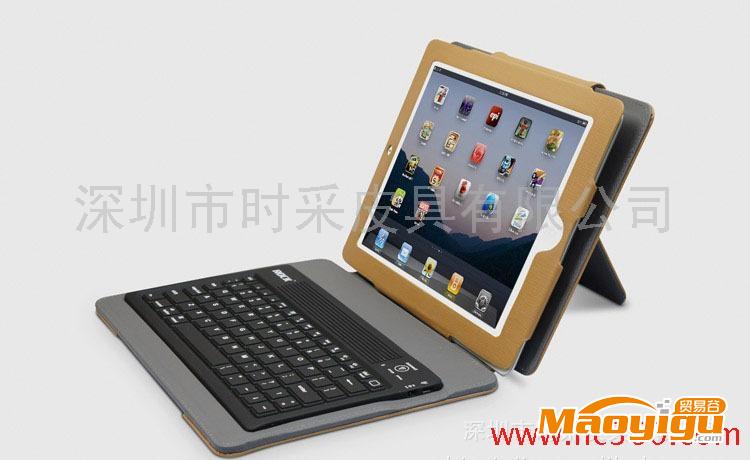 優(yōu)質(zhì)ipad2頭層牛皮藍(lán)牙通用鍵盤皮套